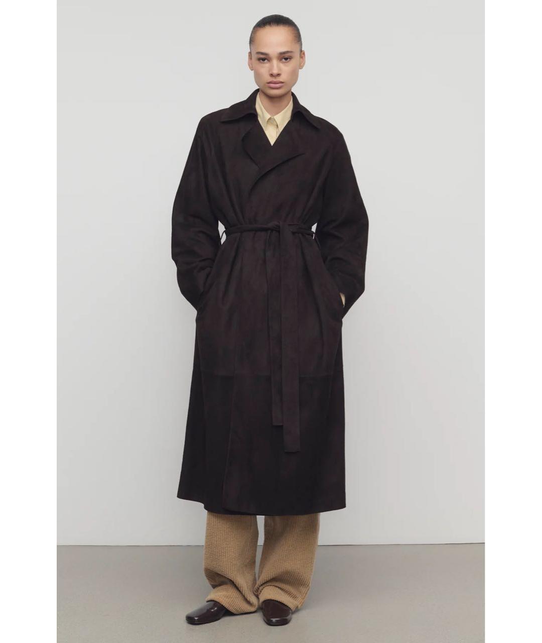 THE ROW Коричневый замшевый тренч/плащ, фото 5