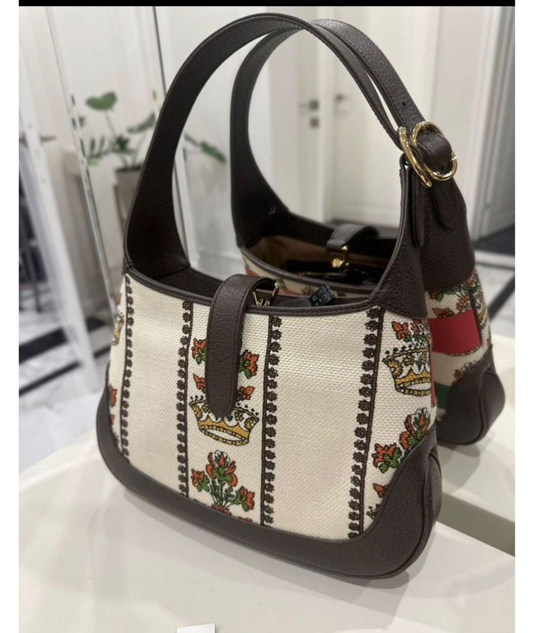 GUCCI Бежевая кожаная сумка через плечо, фото 2