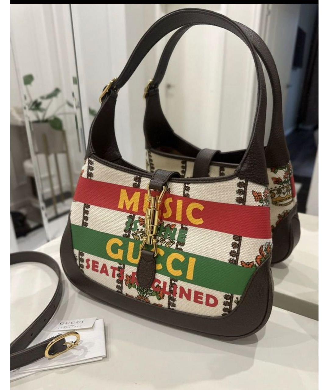 GUCCI Бежевая кожаная сумка через плечо, фото 6