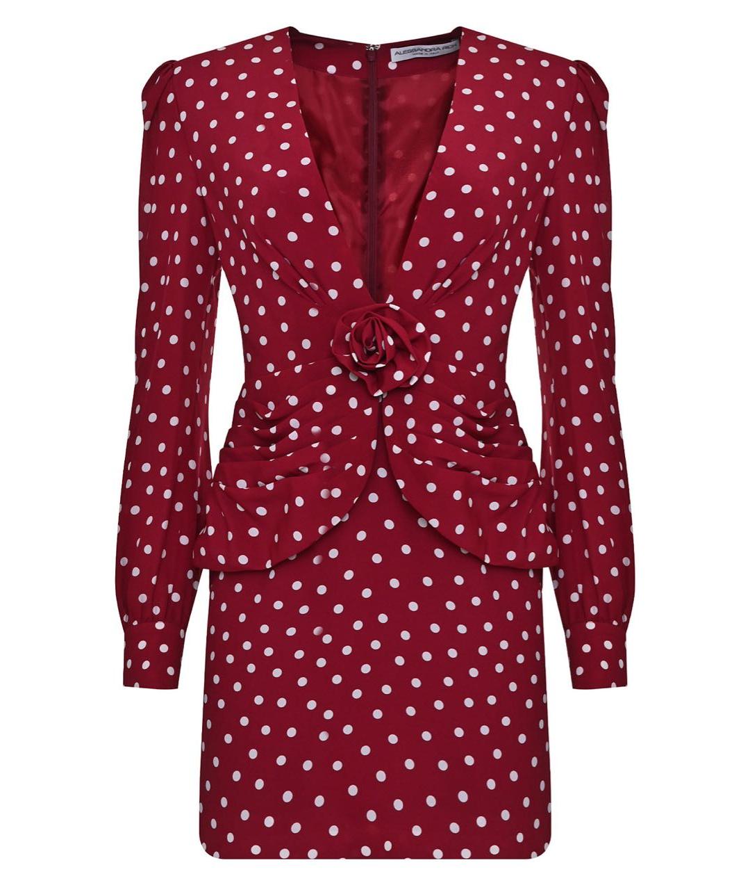 ALESSANDRA RICH Красное шелковое вечернее платье, фото 4