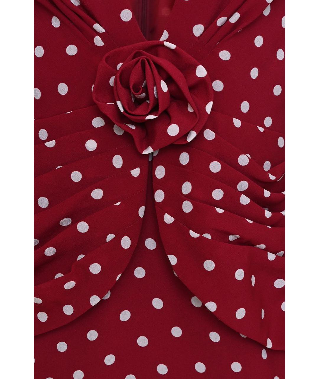 ALESSANDRA RICH Красное шелковое вечернее платье, фото 3