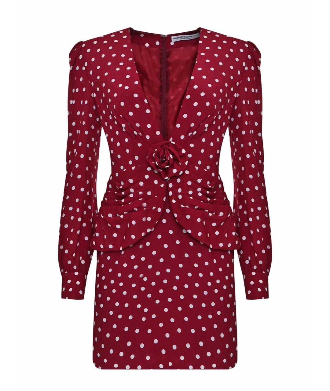 ALESSANDRA RICH Красное шелковое вечернее платье, фото 1