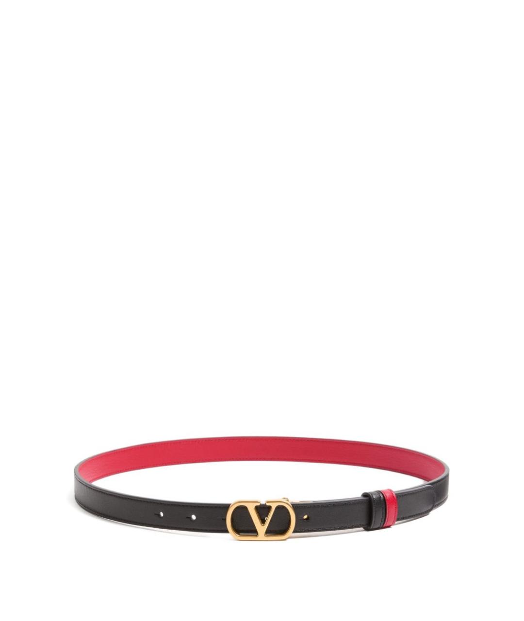 VALENTINO Черный кожаный ремень, фото 1