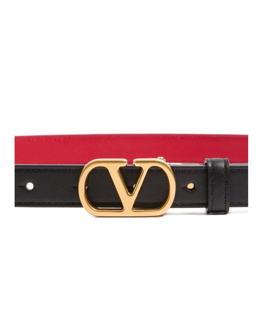 VALENTINO Черный кожаный ремень, фото 5