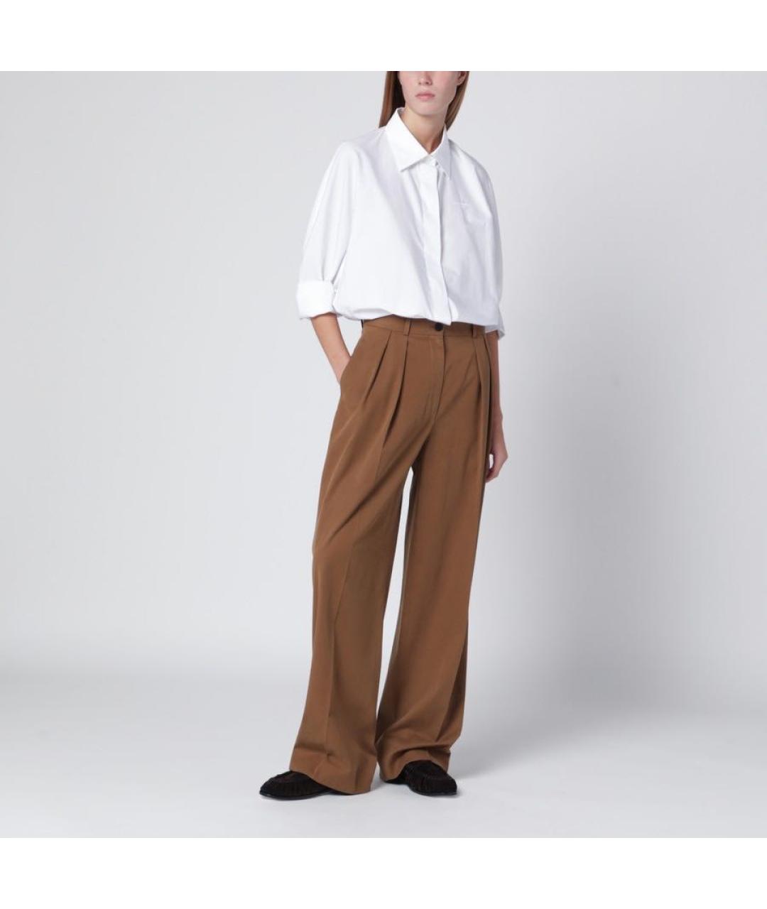 THE ROW Коричневые хлопковые брюки широкие, фото 5
