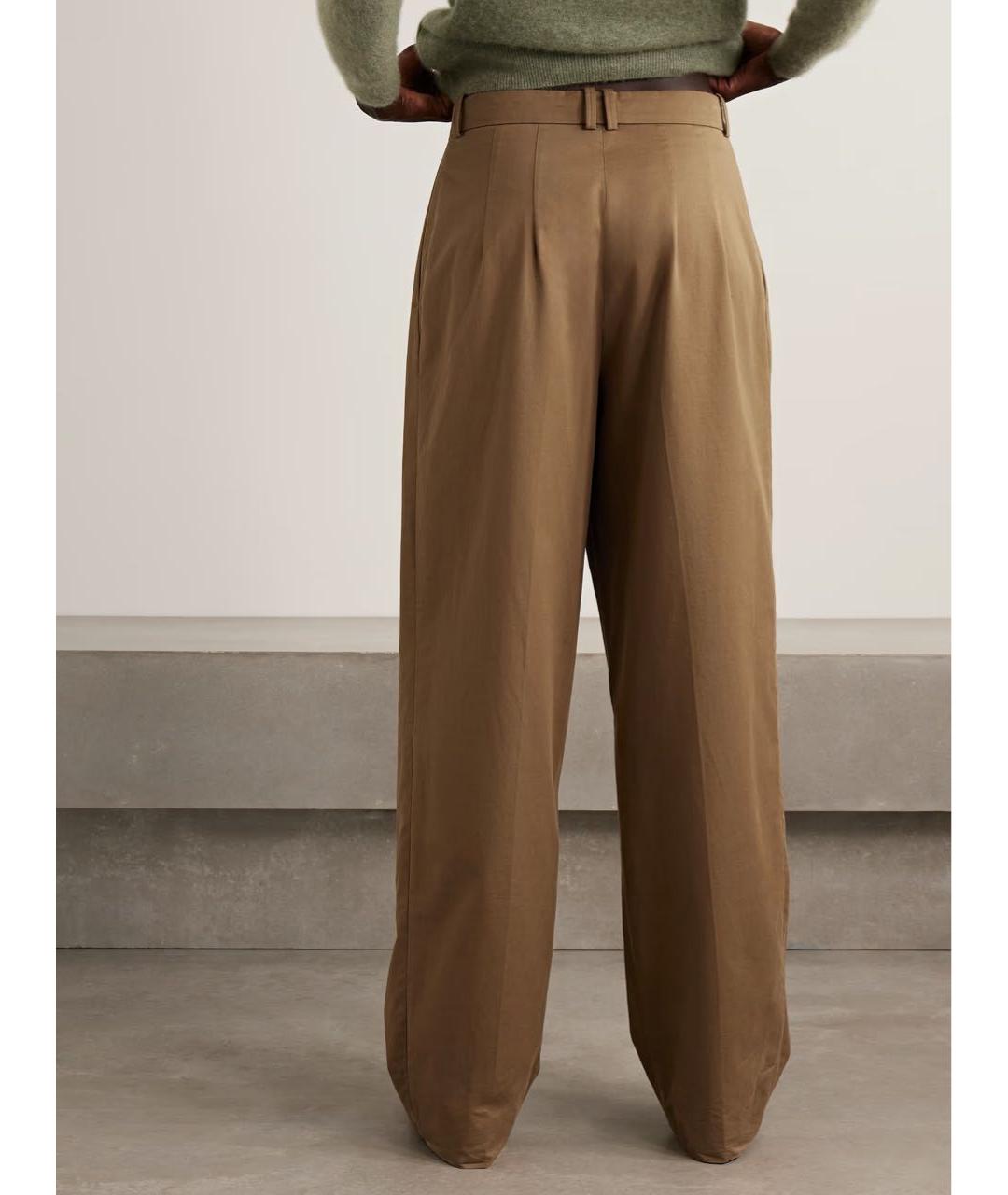 THE ROW Коричневые хлопковые брюки широкие, фото 3