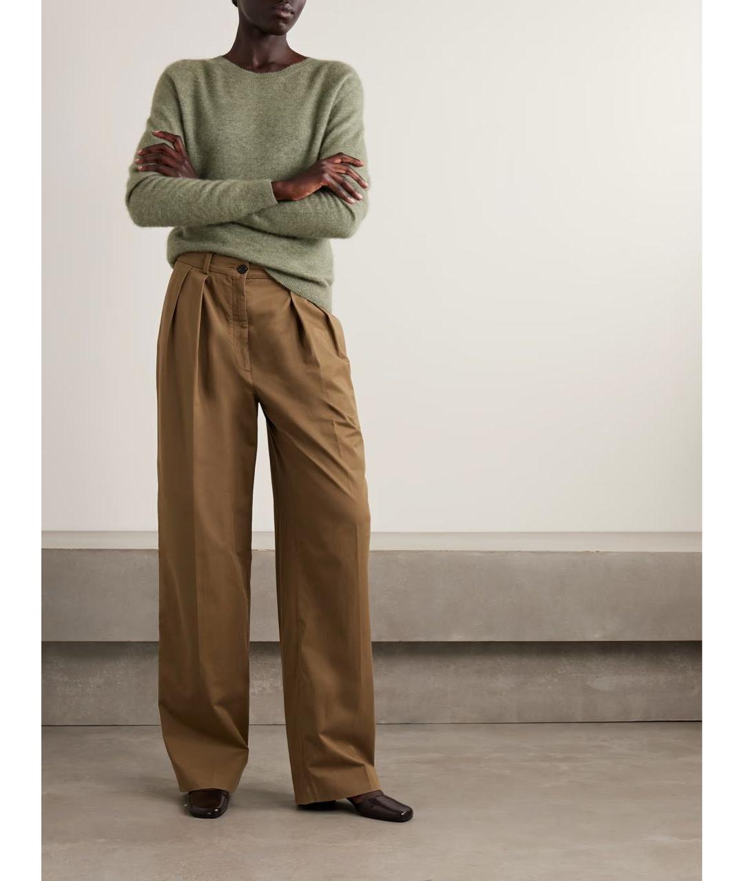 THE ROW Коричневые хлопковые брюки широкие, фото 2