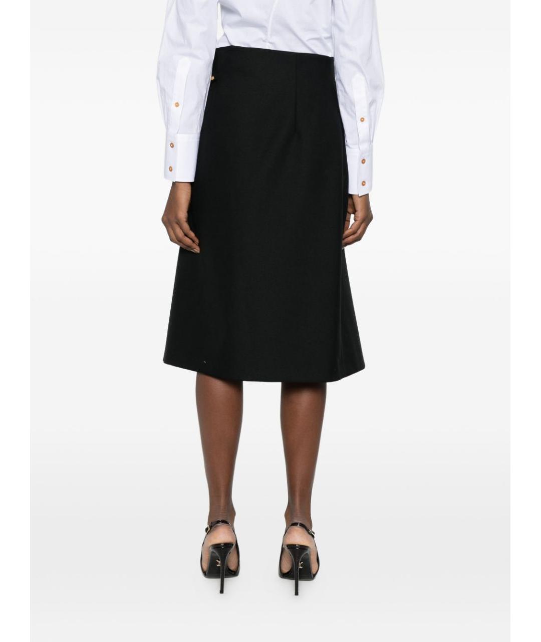 CELINE Черная шерстяная юбка миди, фото 4