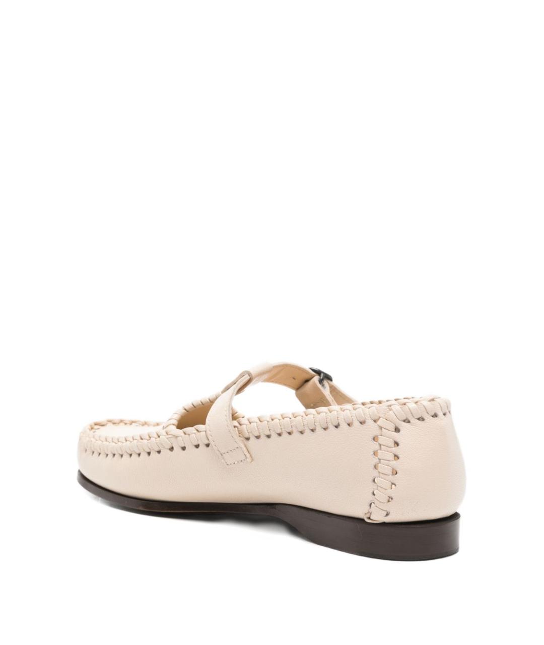 HEREU Бежевые кожаные мокасины, фото 2