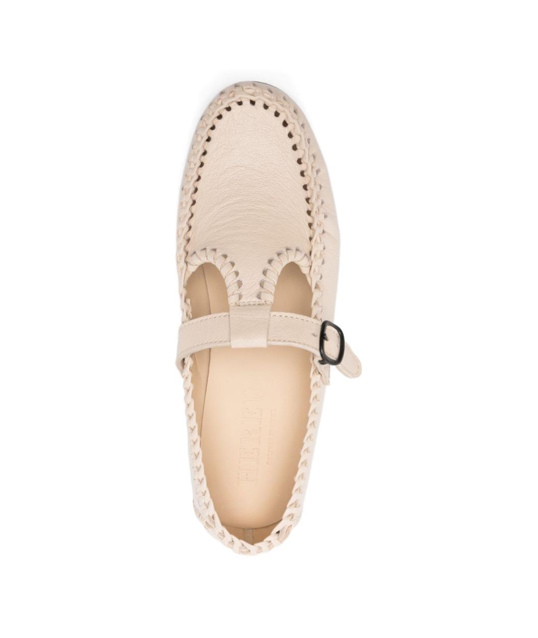 HEREU Бежевые кожаные мокасины, фото 3