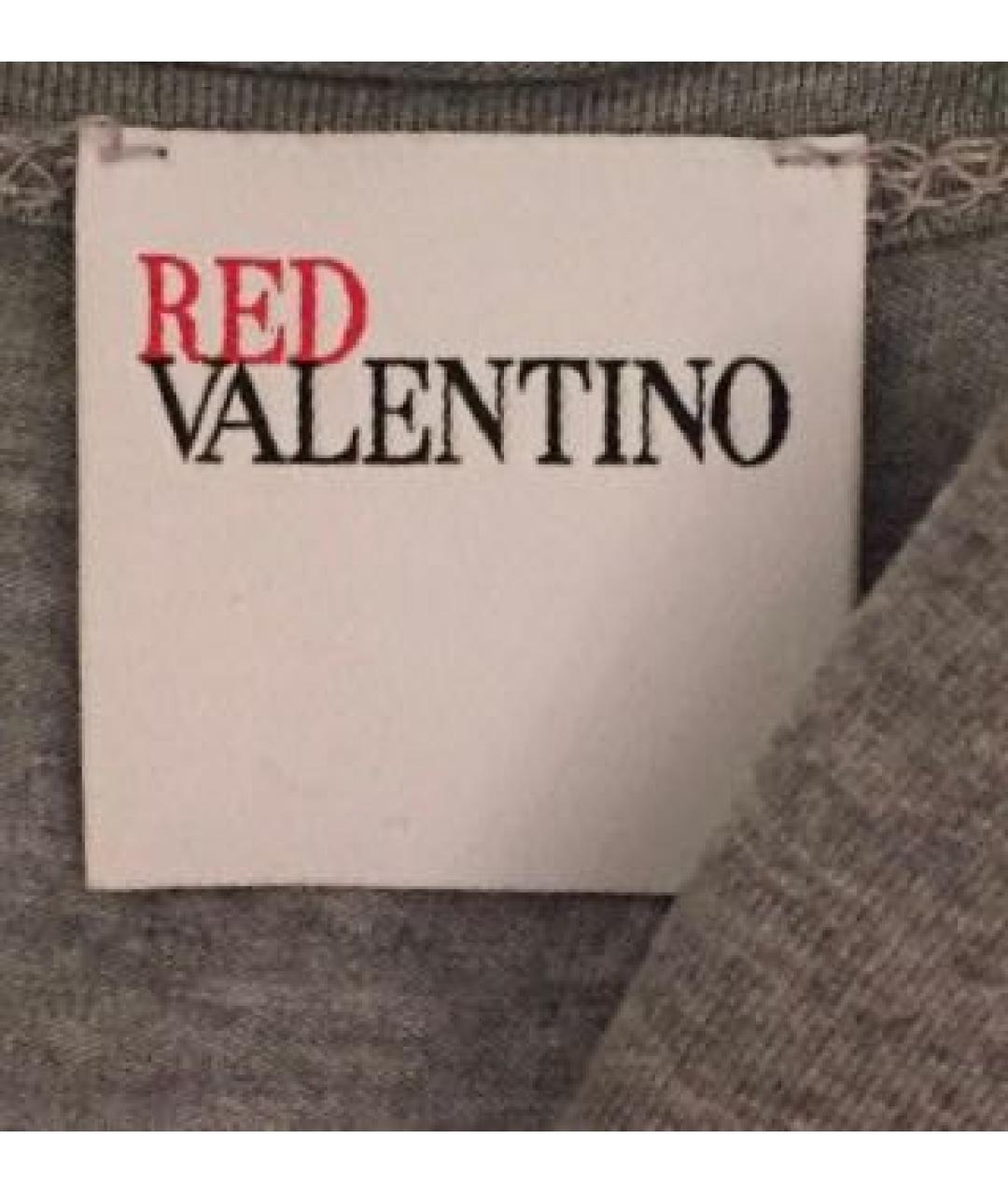 RED VALENTINO Серая футболка, фото 4