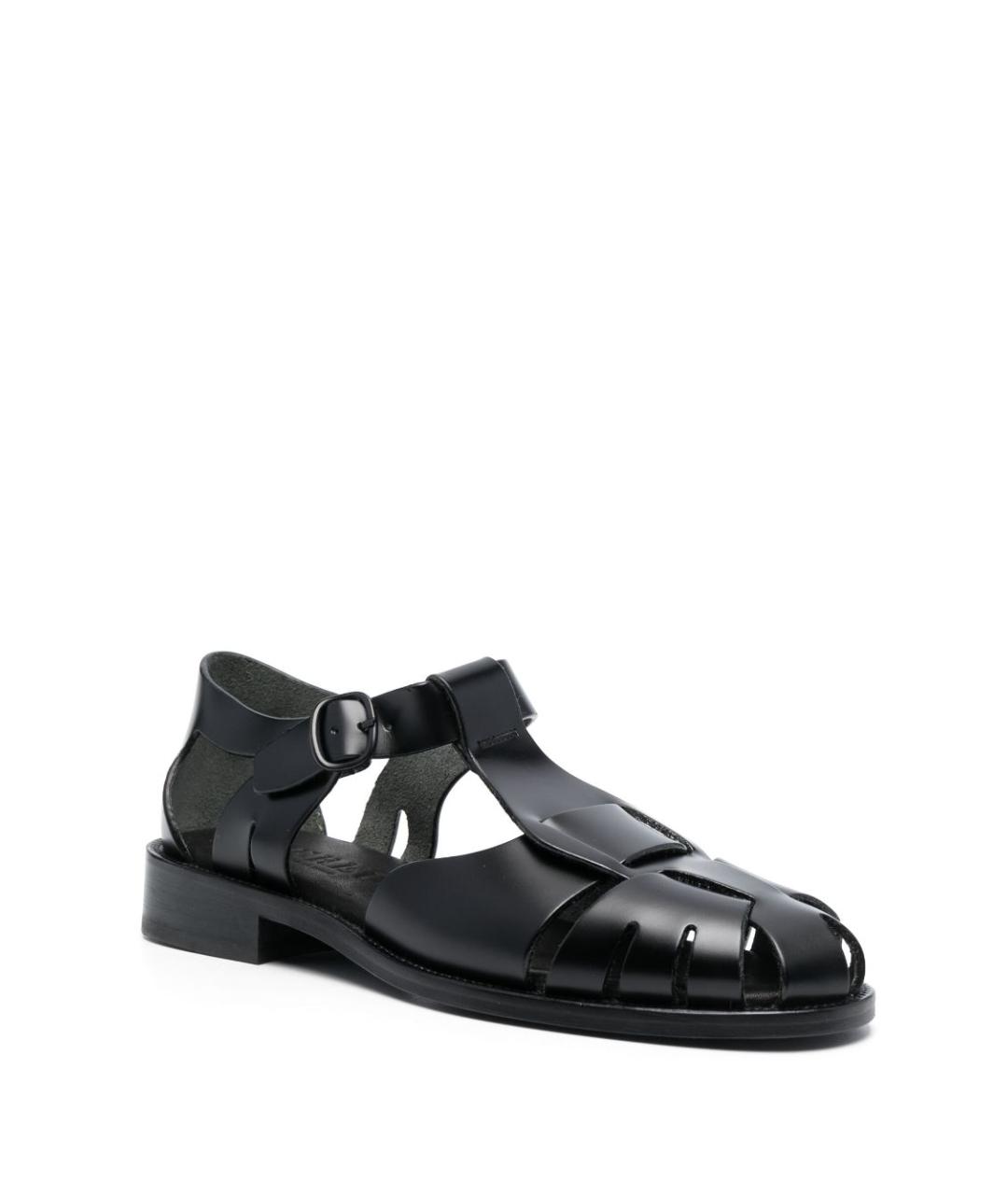 HEREU Черные кожаные босоножки, фото 3
