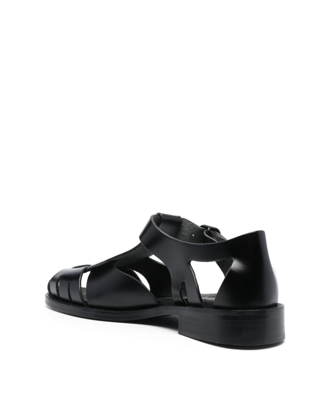 HEREU Черные кожаные босоножки, фото 4