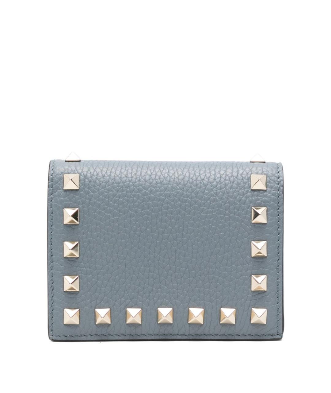 VALENTINO Серый кожаный кошелек, фото 1
