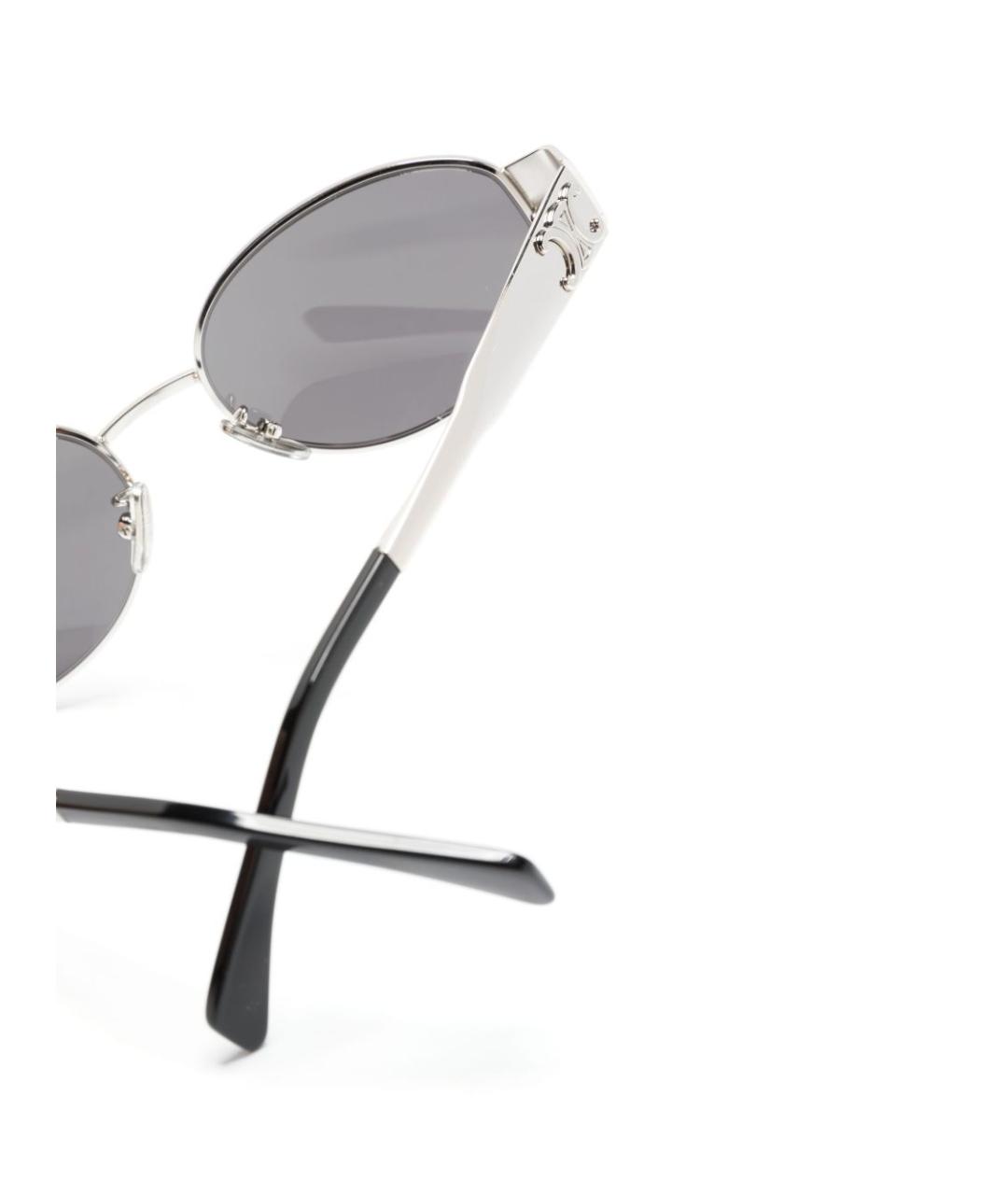 CELINE Серебряные металлические солнцезащитные очки, фото 3