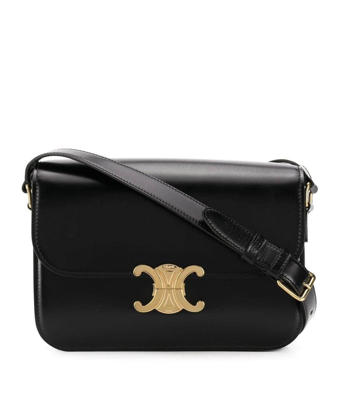 CELINE Черная кожаная сумка через плечо, фото 1