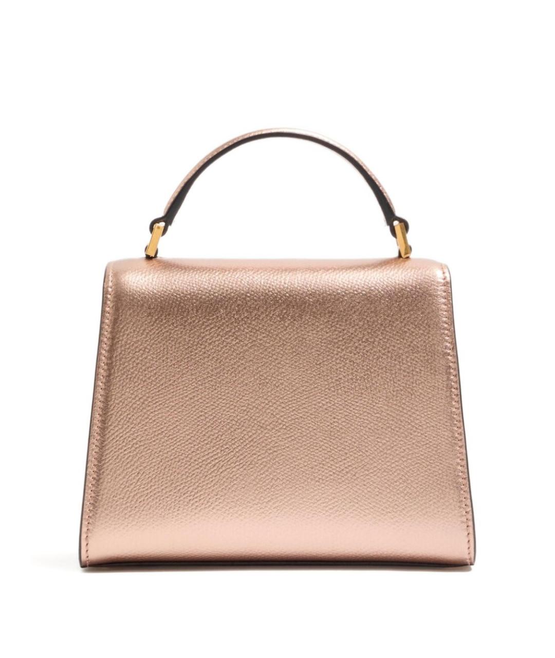 VALENTINO Розовая кожаная сумка с короткими ручками, фото 4