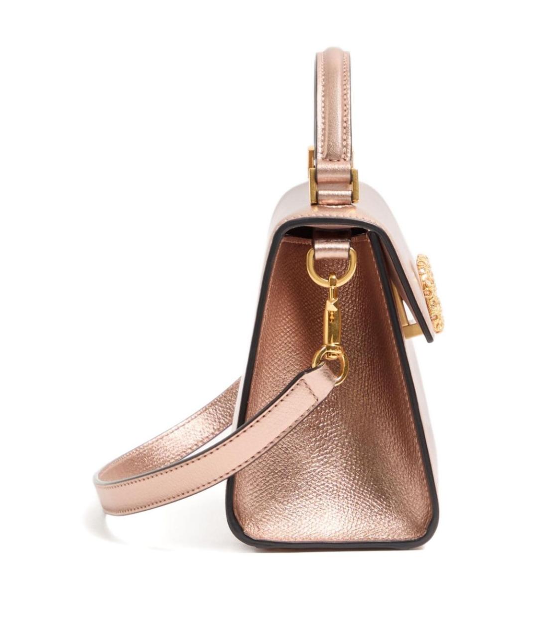 VALENTINO Розовая кожаная сумка с короткими ручками, фото 2