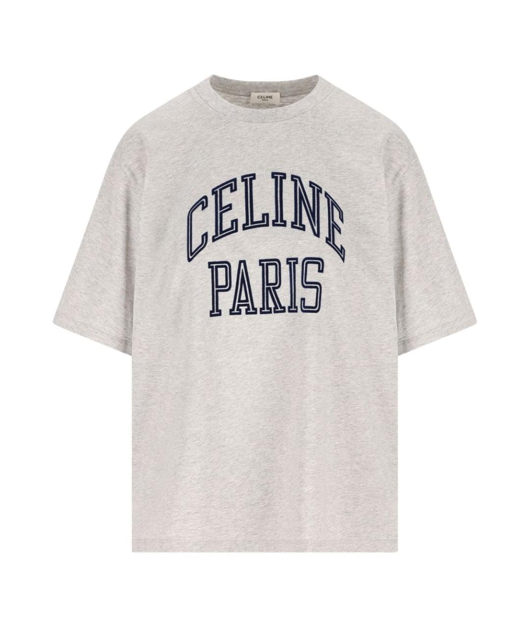 CELINE Серая хлопковая футболка, фото 1