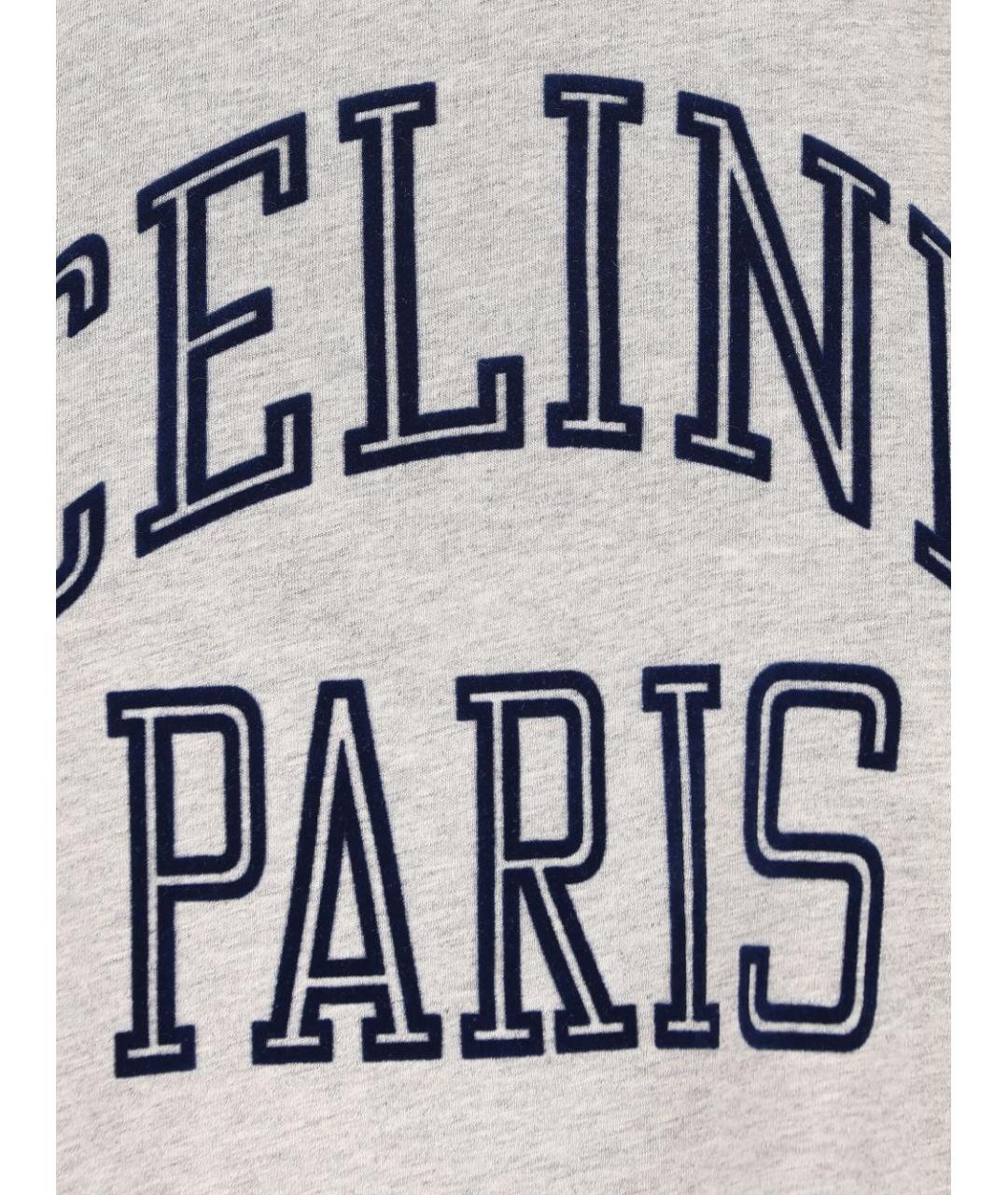 CELINE Серая хлопковая футболка, фото 2