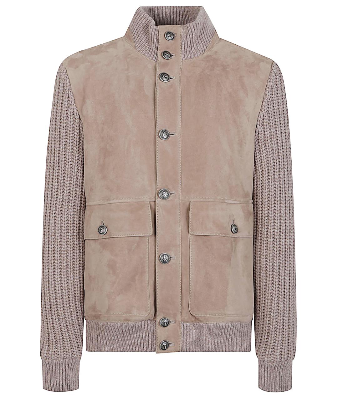 BRUNELLO CUCINELLI Бежевая кожаная куртка, фото 1