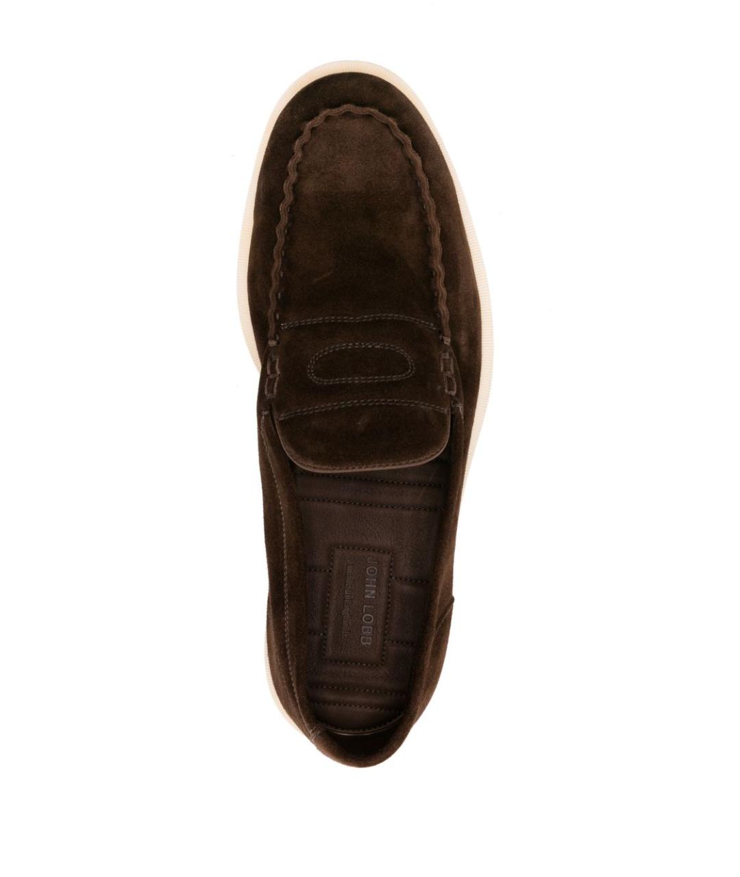 JOHN LOBB Коричневые замшевые мокасины, фото 3