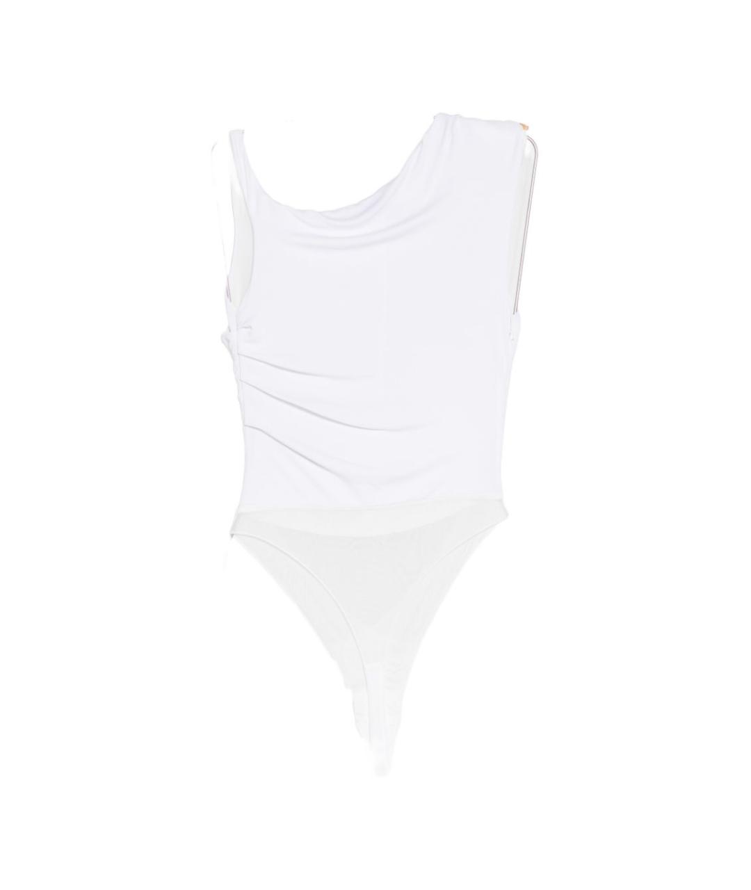 ELISABETTA FRANCHI Белое полиэстеровое боди, фото 2