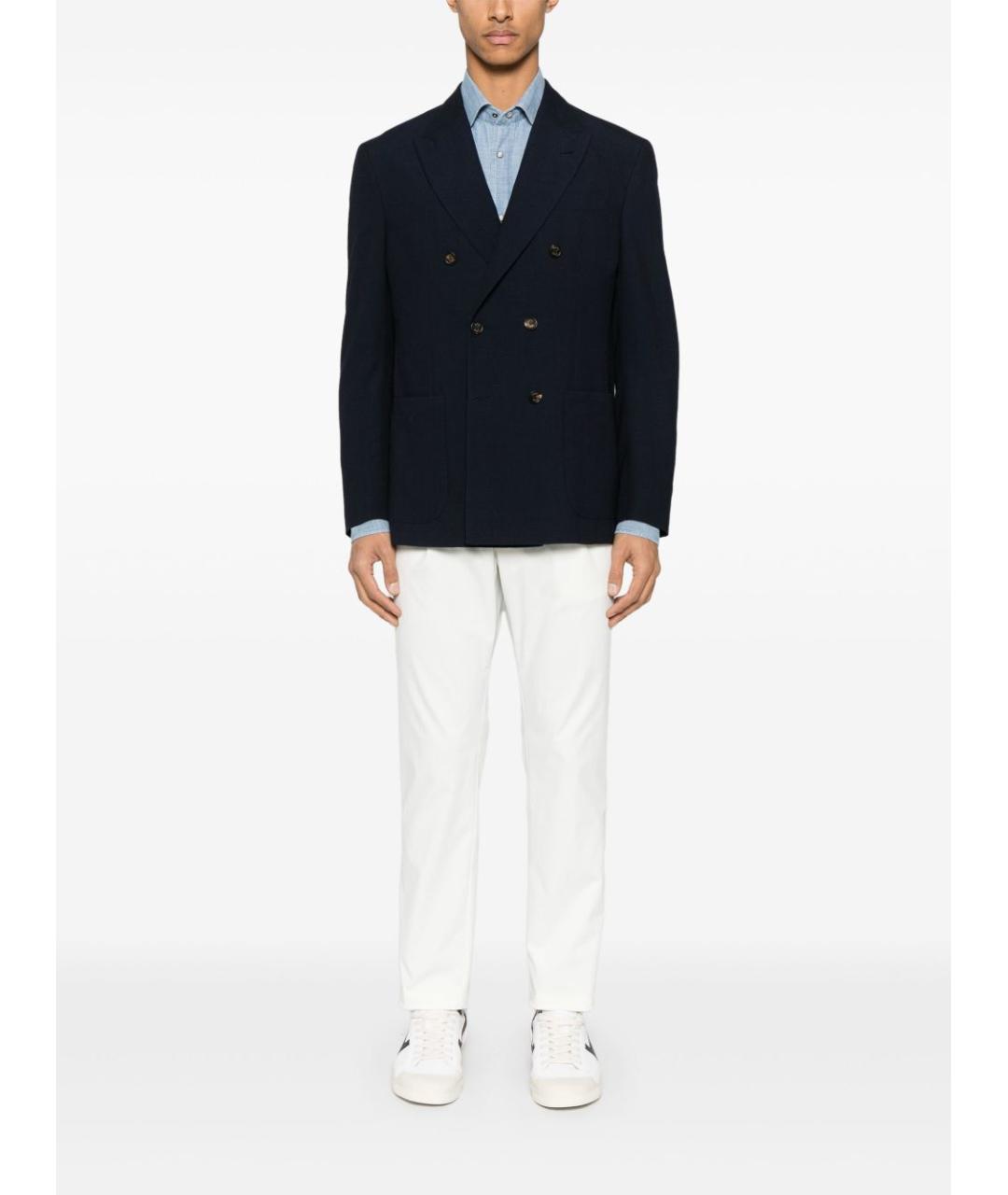 HERNO Белые хлопковые повседневные брюки, фото 4