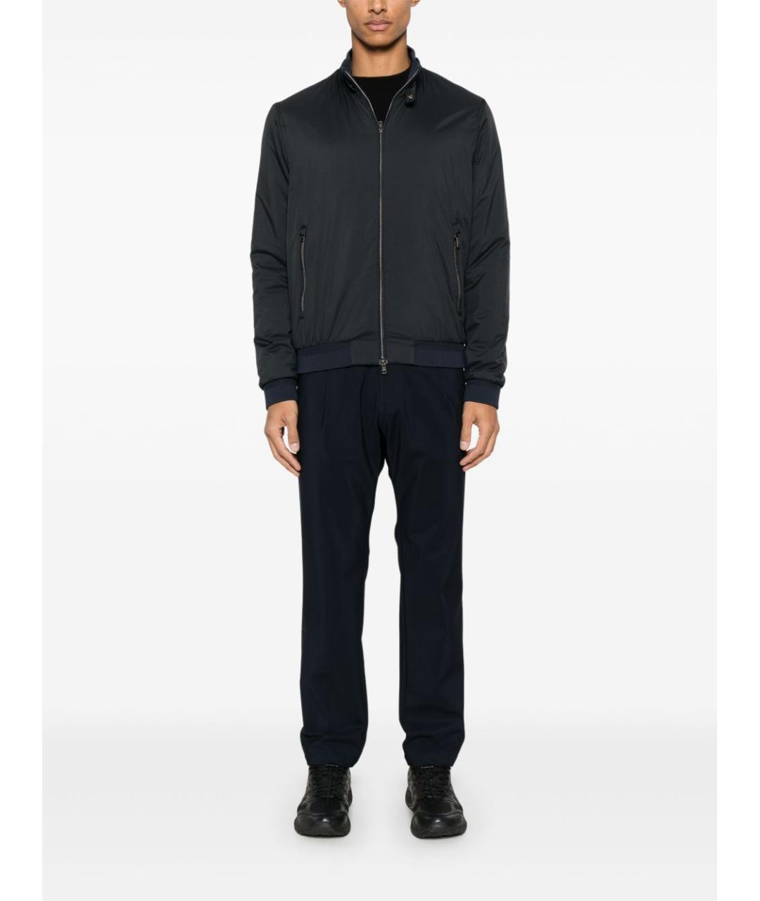 HERNO Синяя полиэстеровая куртка, фото 4