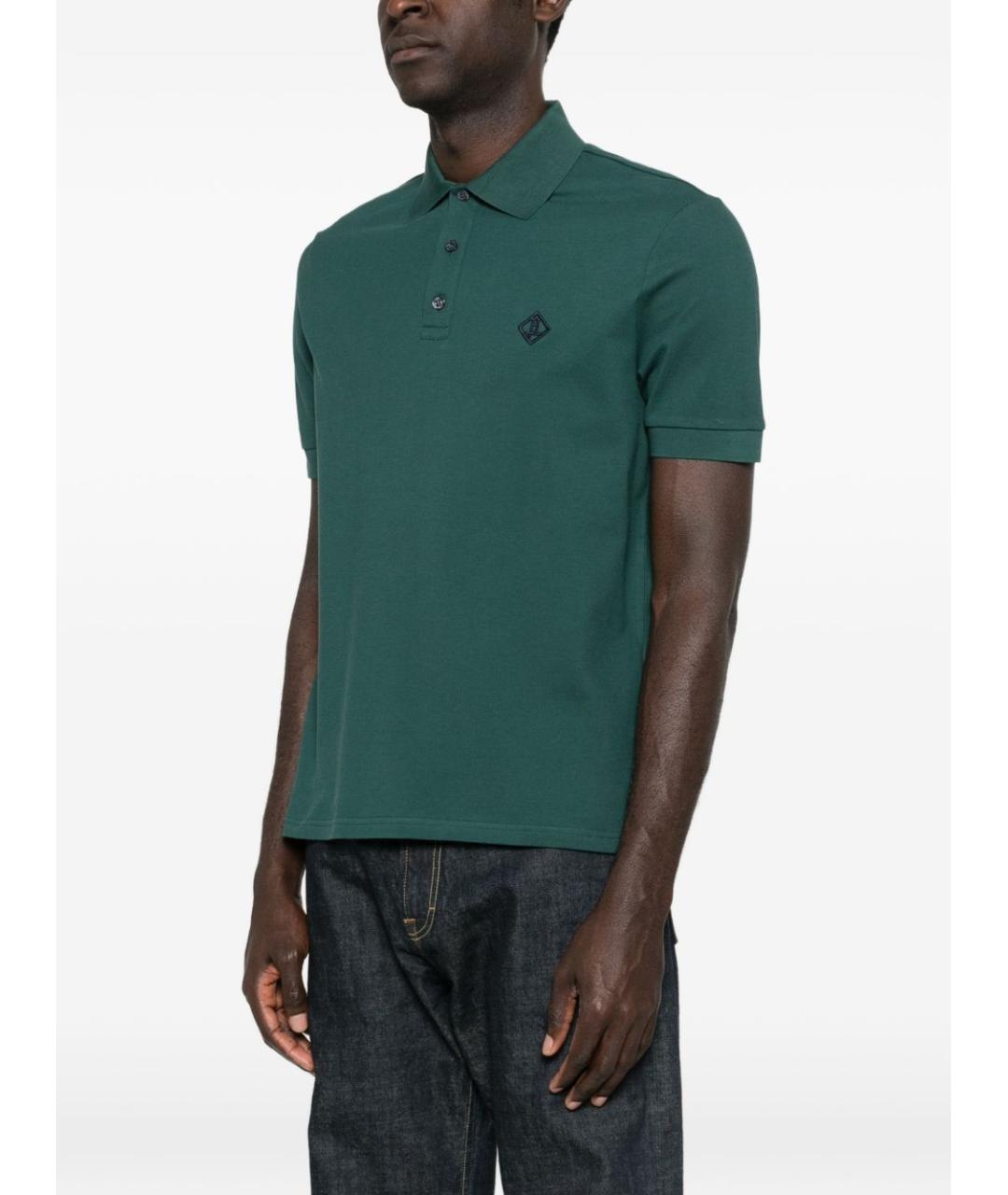 HERNO Зеленые хлопковое поло с коротким рукавом, фото 2