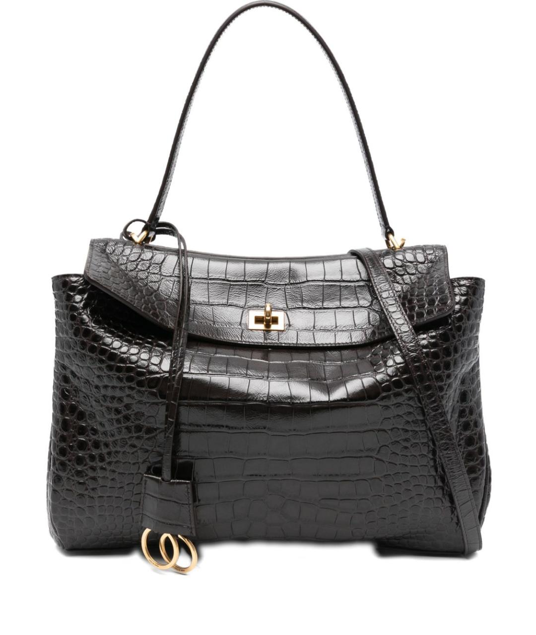 BALENCIAGA Коричневая кожаная сумка тоут, фото 1