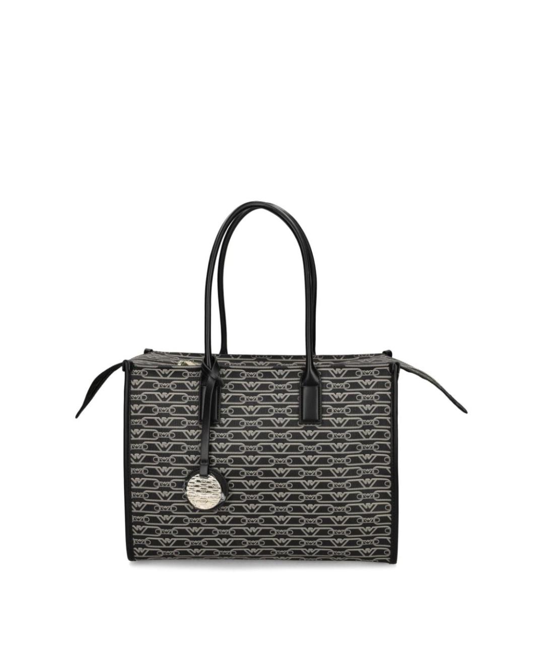 EMPORIO ARMANI Черная синтетическая сумка тоут, фото 5