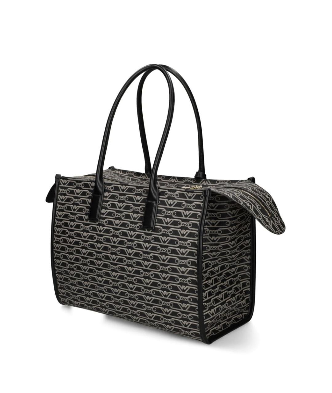 EMPORIO ARMANI Черная синтетическая сумка тоут, фото 4