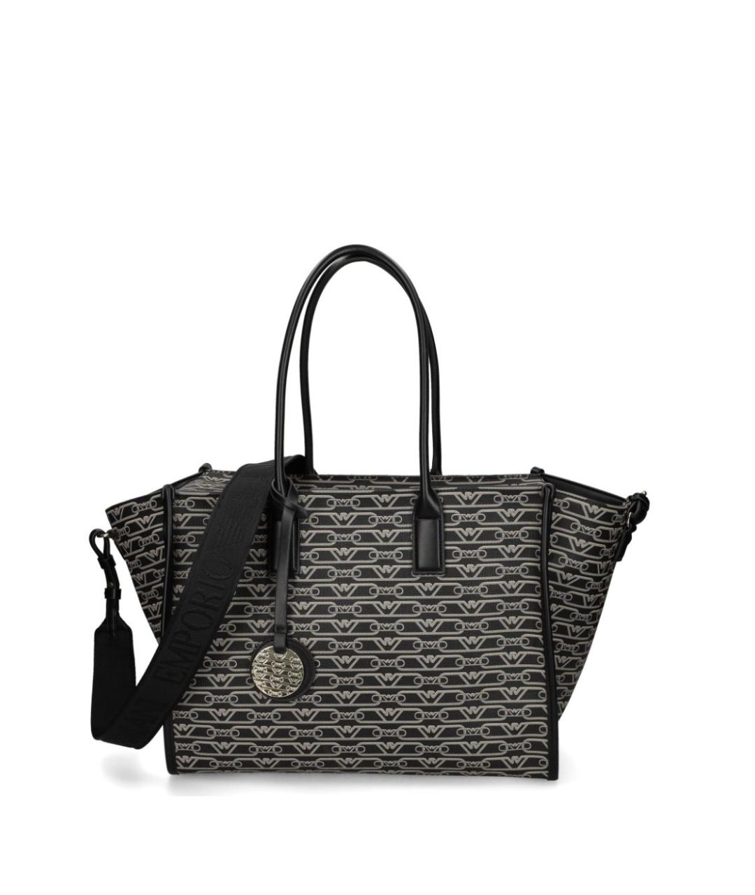 EMPORIO ARMANI Черная синтетическая сумка тоут, фото 1