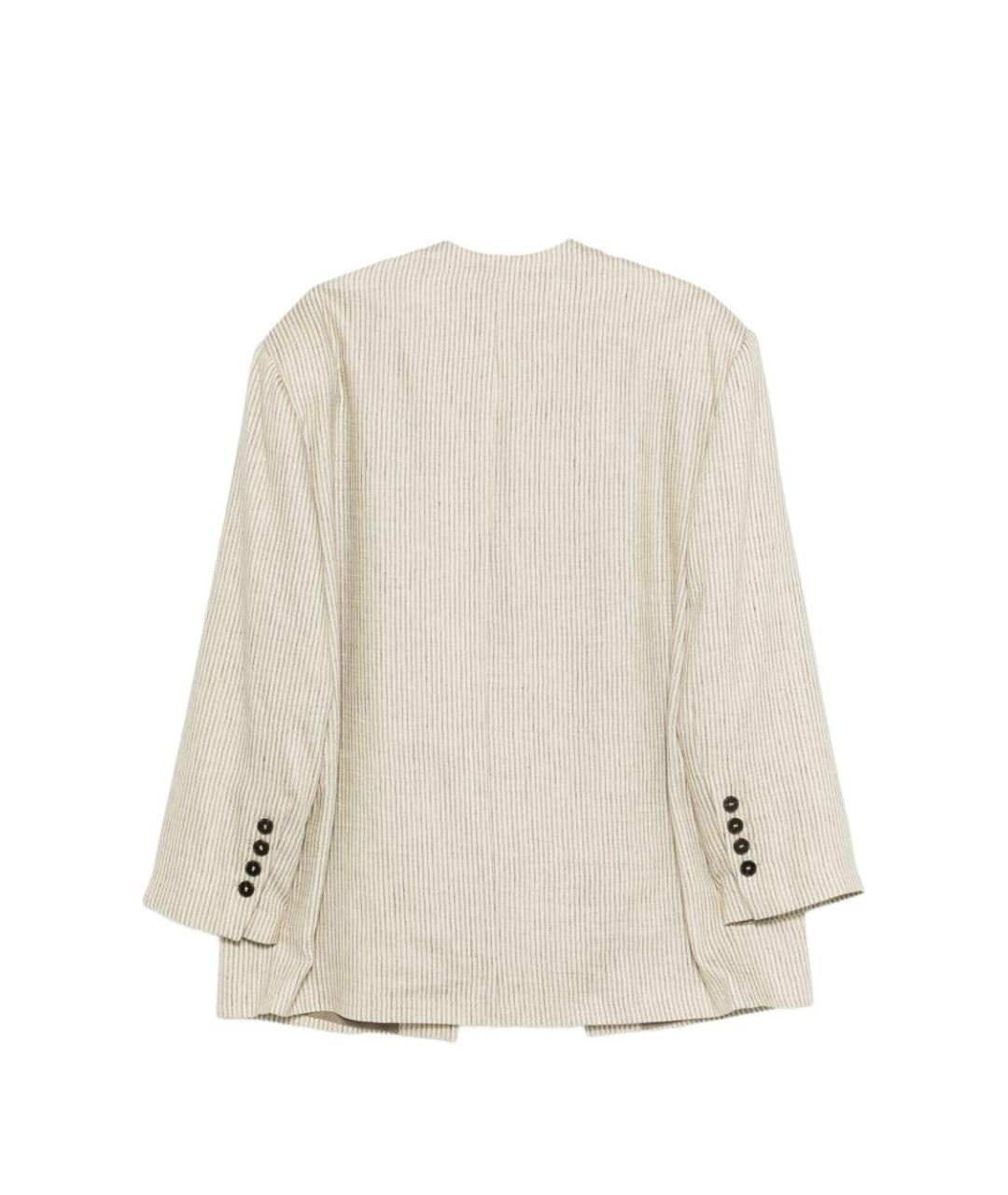 ALYSI Бежевый льняной жакет/пиджак, фото 2