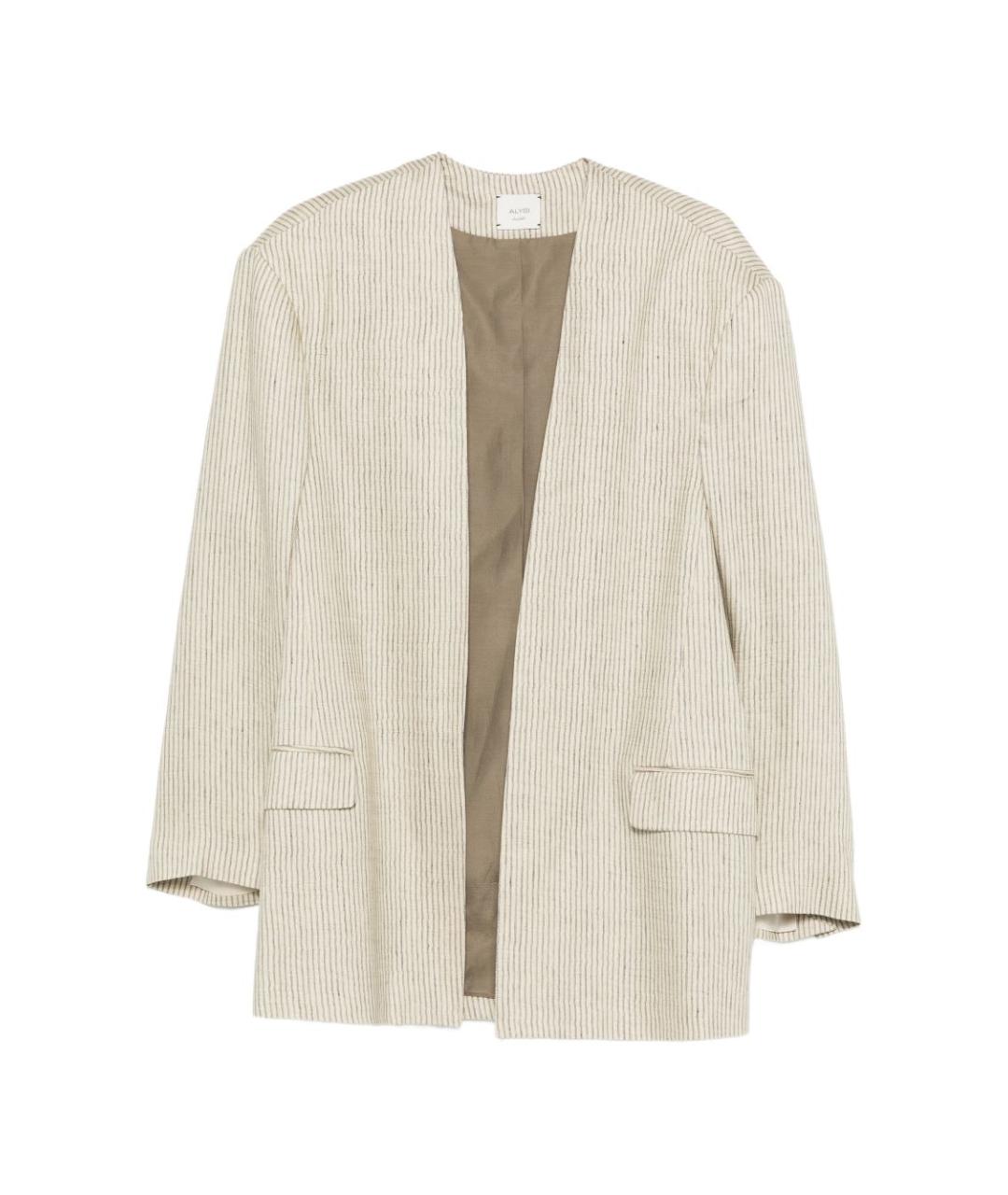 ALYSI Бежевый льняной жакет/пиджак, фото 1