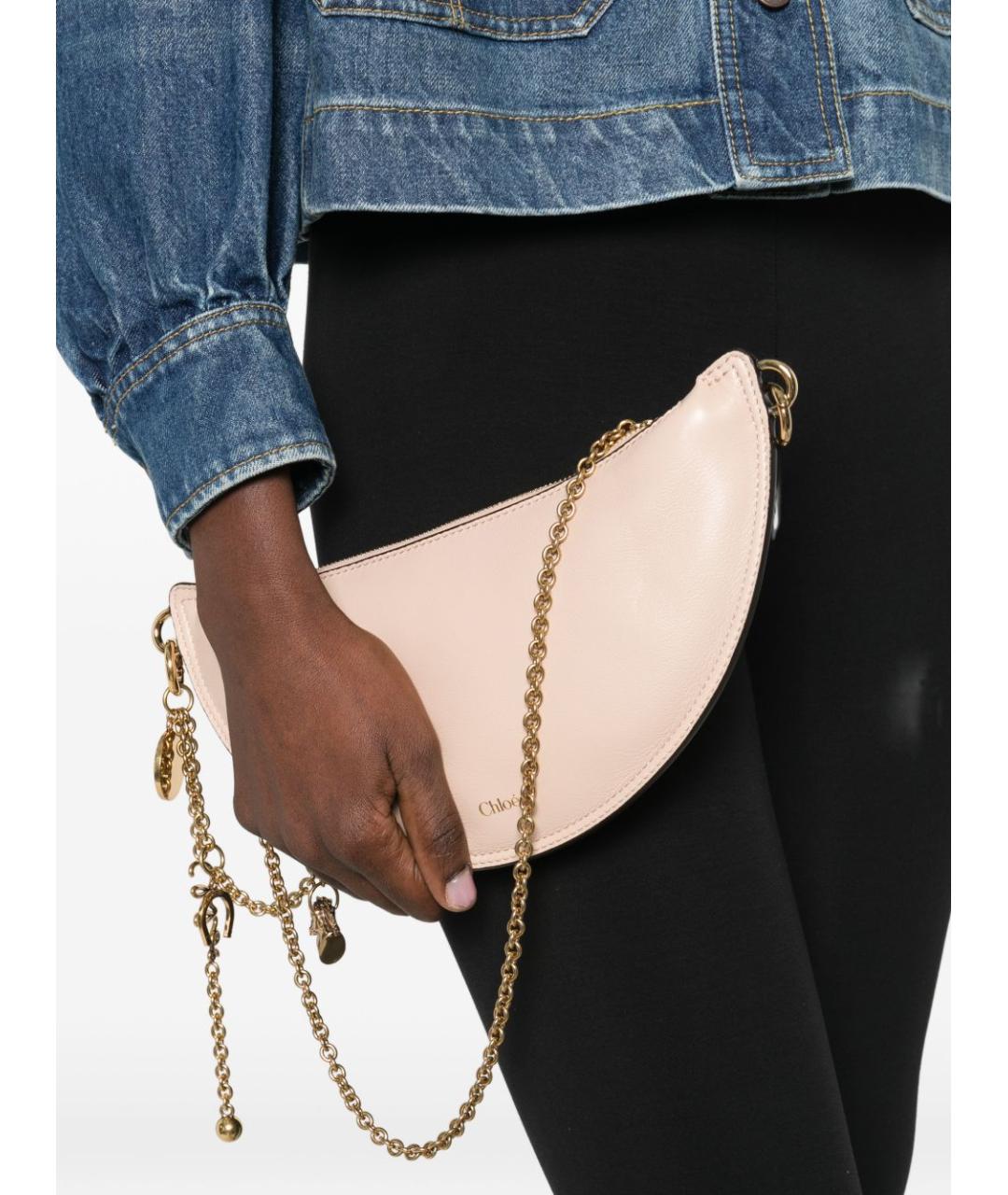 CHLOE Розовая кожаная сумка через плечо, фото 3