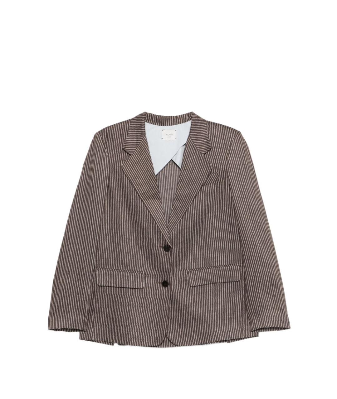 ALYSI Коричневый льняной жакет/пиджак, фото 1