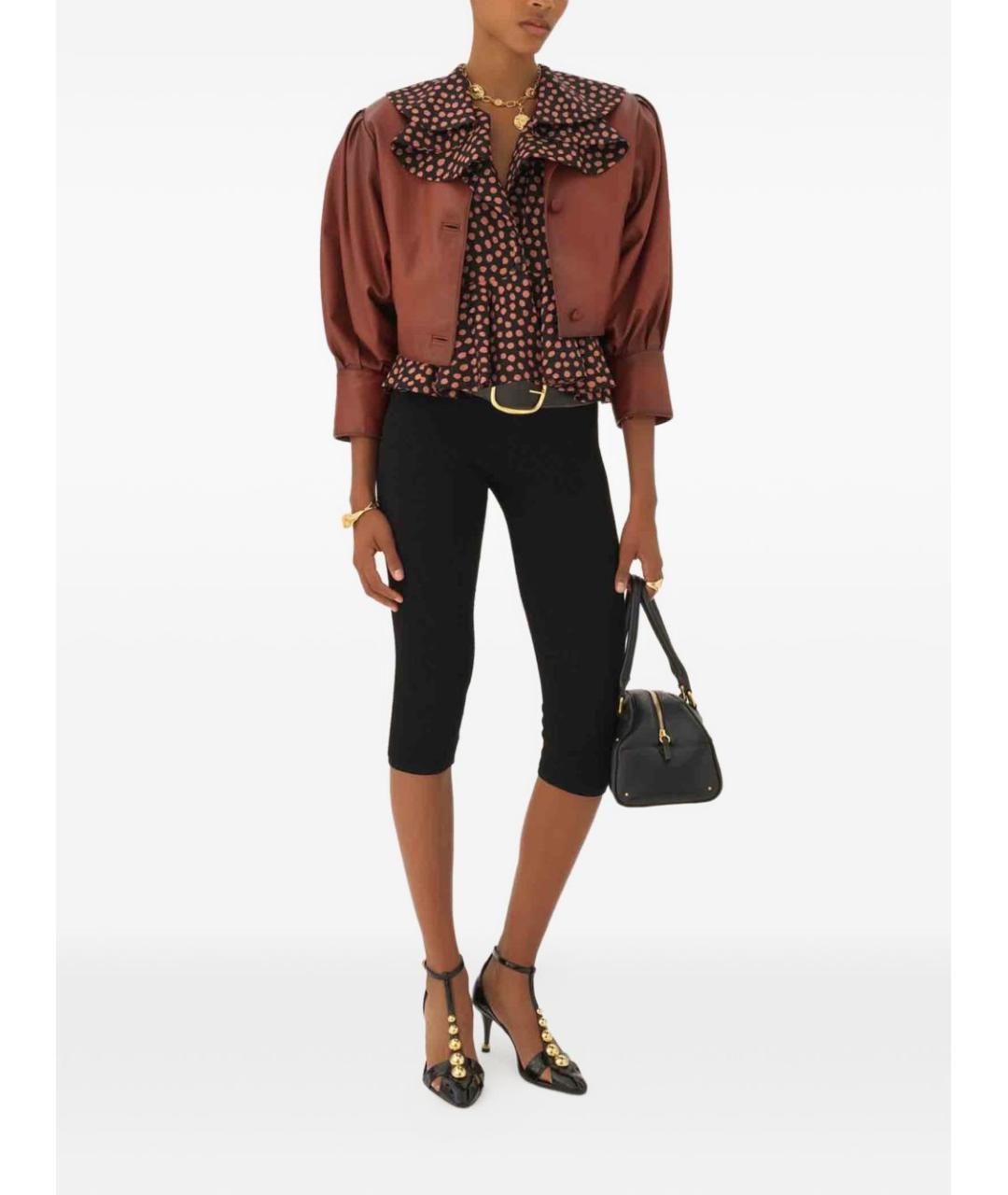 CHLOE Коричневая кожаная куртка, фото 4