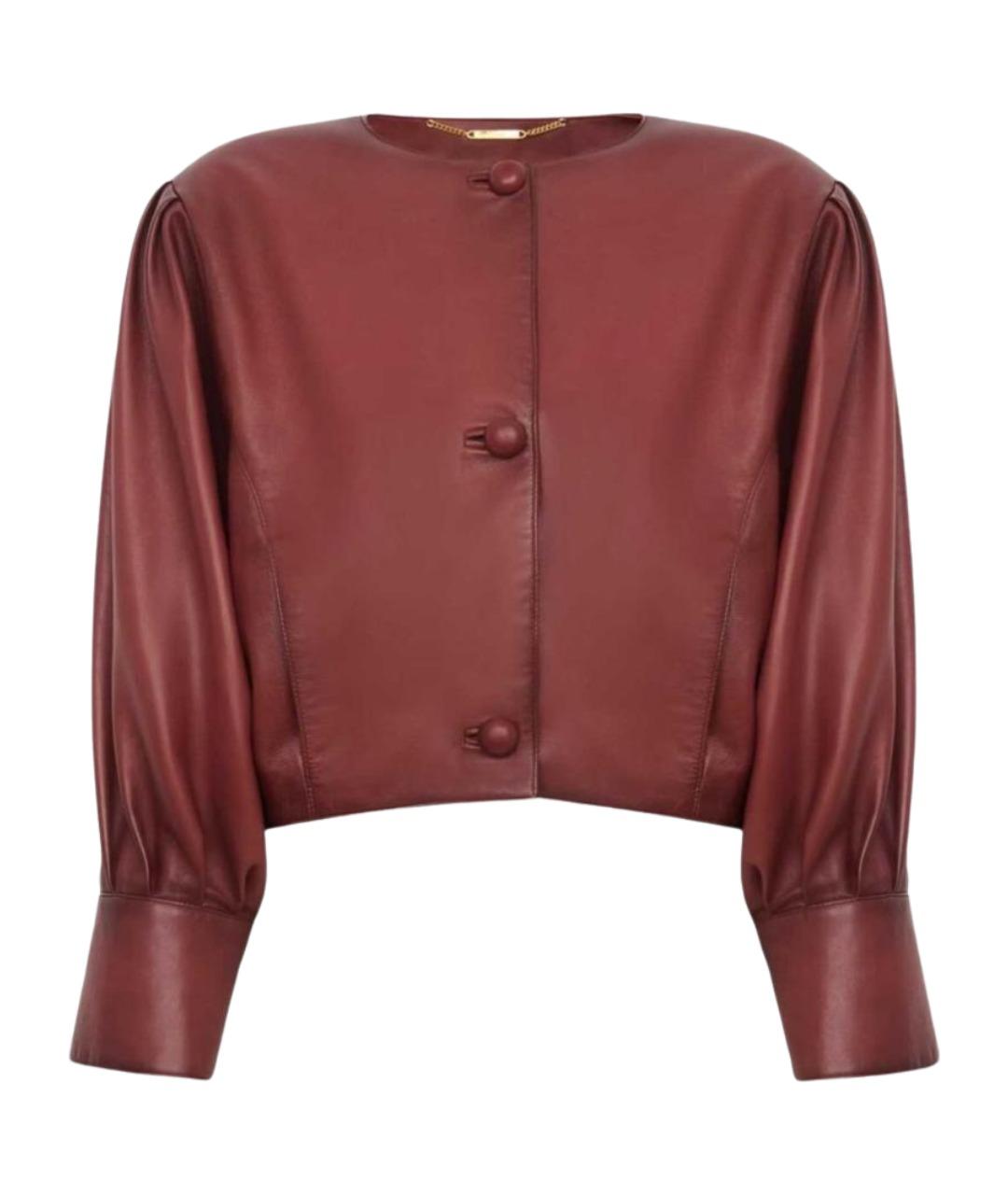 CHLOE Коричневая кожаная куртка, фото 1