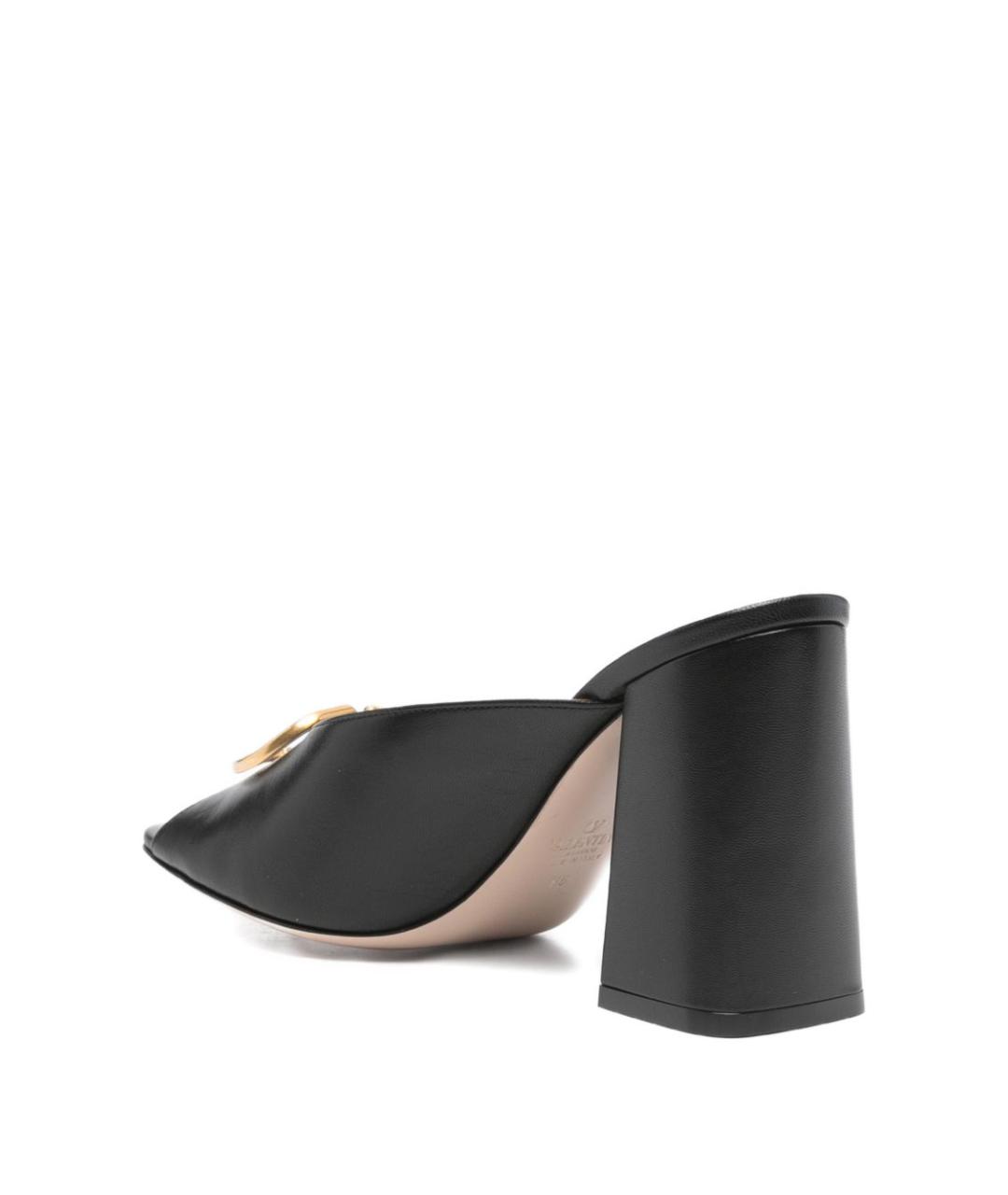 VALENTINO Черные кожаные мюли, фото 2