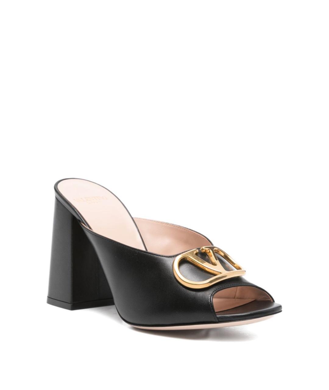 VALENTINO Черные кожаные мюли, фото 3