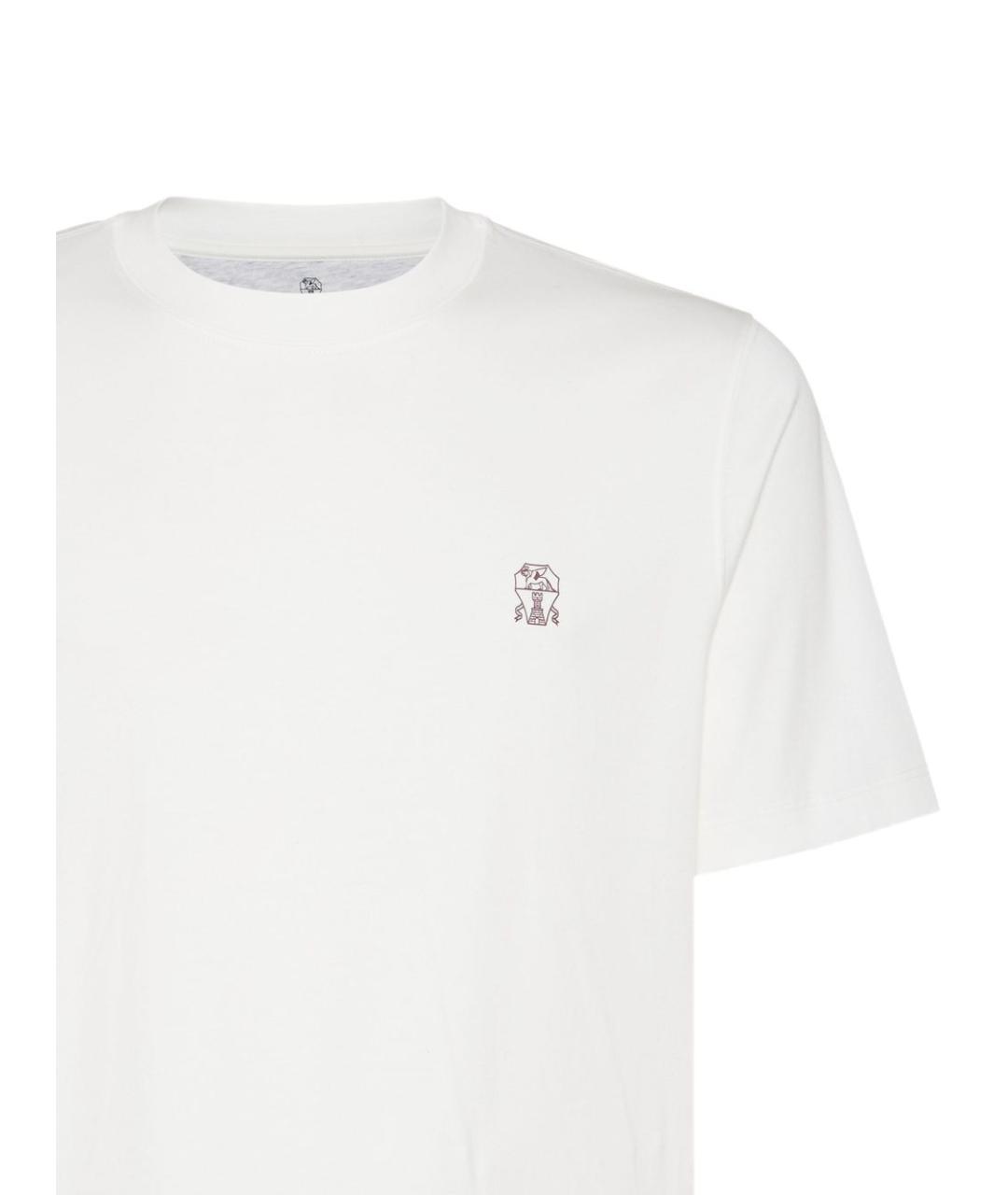 BRUNELLO CUCINELLI Белая хлопковая футболка, фото 5