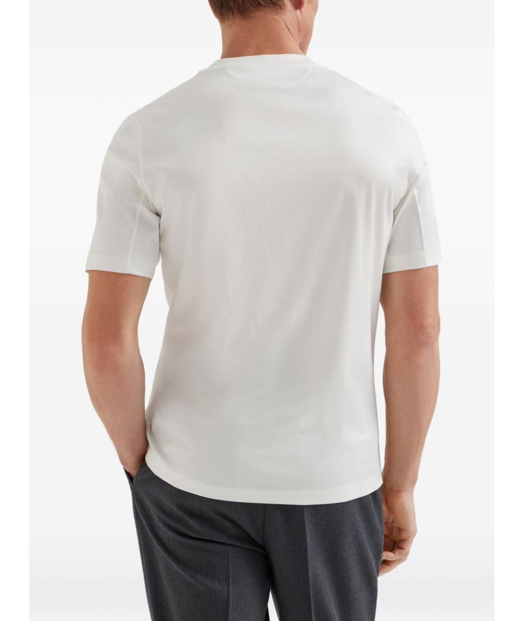 BRUNELLO CUCINELLI Белая хлопковая футболка, фото 4