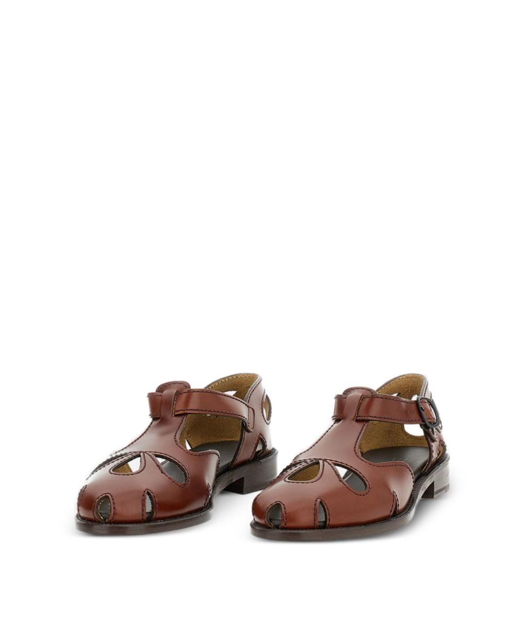 HEREU Коричневые кожаные сандалии, фото 4