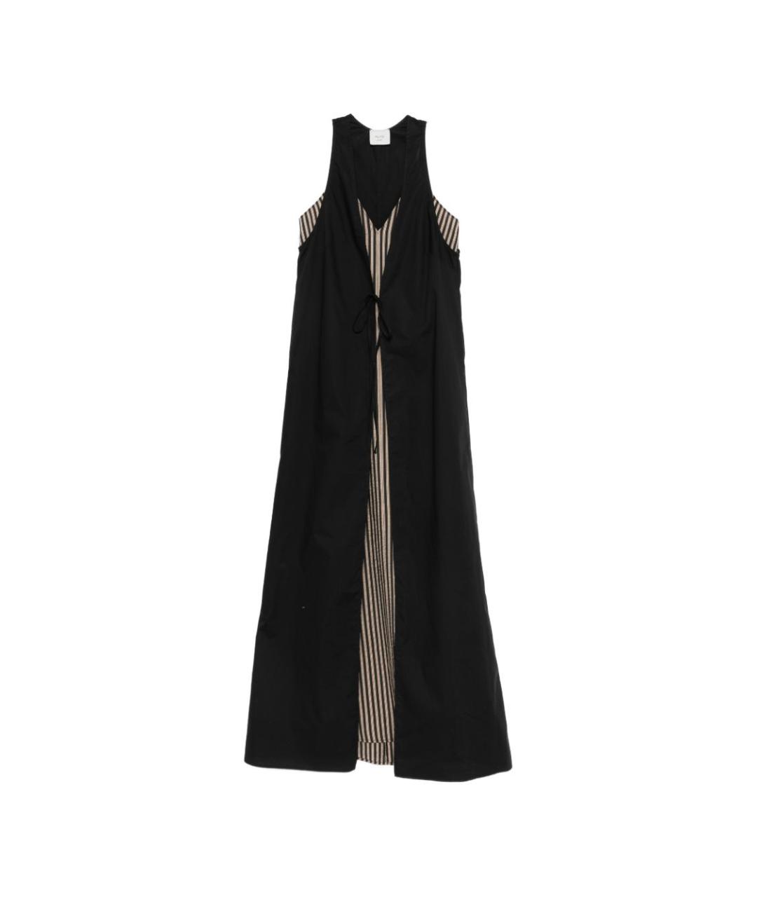 ALYSI Черное хлопковое повседневное платье, фото 1