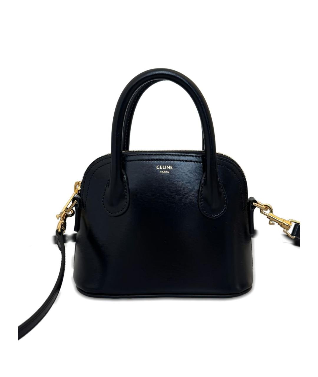 CELINE Черная кожаная сумка тоут, фото 3