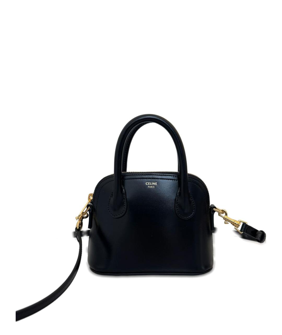 CELINE Черная кожаная сумка тоут, фото 2