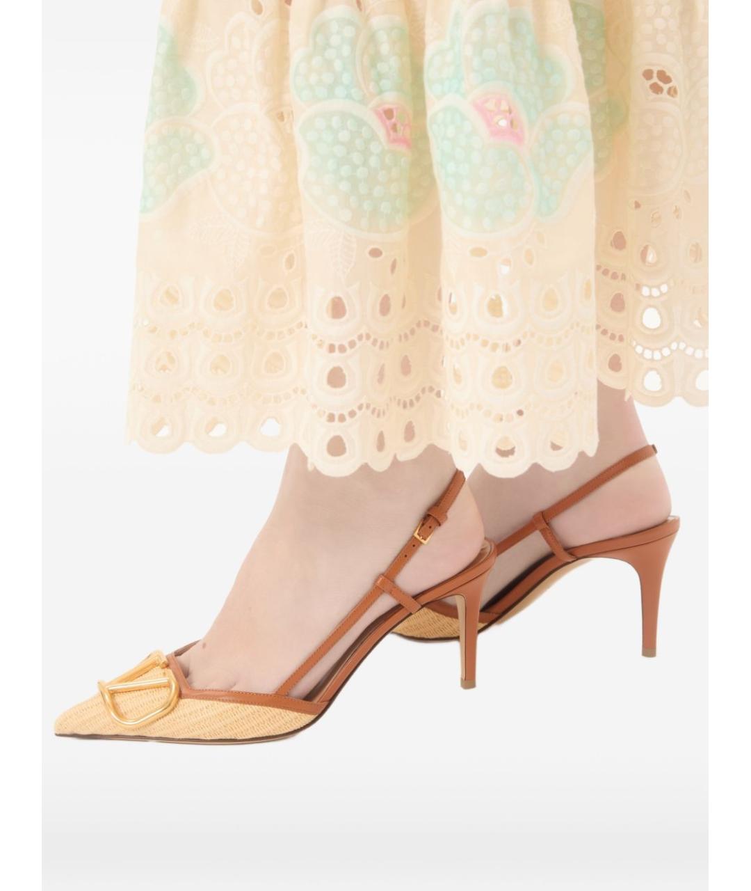 VALENTINO Бежевые текстильные туфли, фото 2