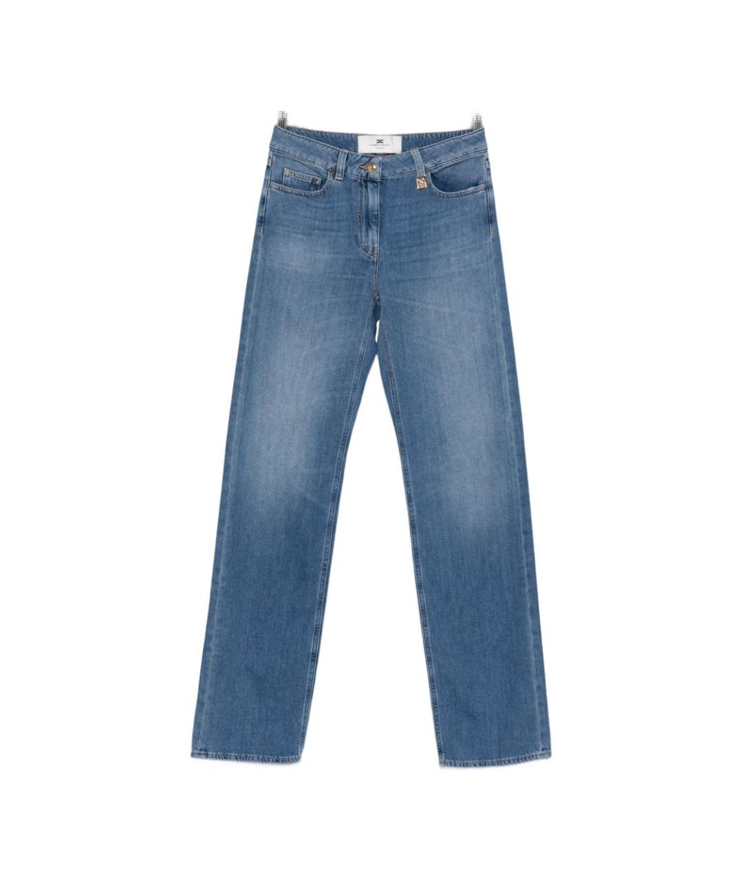 ELISABETTA FRANCHI Голубые прямые джинсы, фото 6